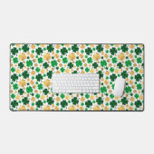 GREEN & GOLD IRISH CELTIC SHAMROCKS BUREAUMAT (Keyboard & Muis)