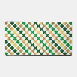GREEN & GOLD IRISH CELTIC SHAMROCKS BUREAUMAT