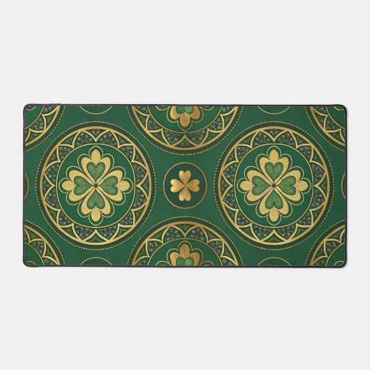 GREEN & GOLD IRISH CIRCULAR PATTERN BUREAUMAT (Voorkant)
