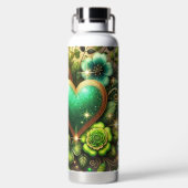 GREEN & GOLD IRISH HEARTS AND FLOWERS WATERFLES (Achterkant)