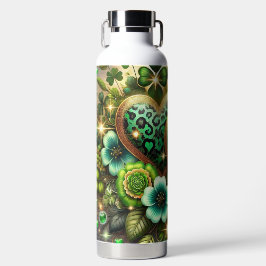 GREEN & GOLD IRISH HEARTS AND FLOWERS WATERFLES