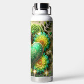 GREEN & GOLD IRISH HEARTS AND FLOWERS WATERFLES (Achterkant)