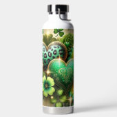 GREEN & GOLD IRISH HEARTS AND FLOWERS WATERFLES (Links)