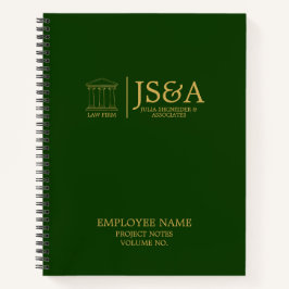 Green Gold Justice Columns Law Firm Notitieboek