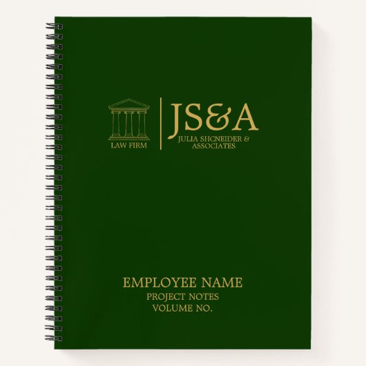 Green Gold Justice Columns Law Firm Notitieboek (Voorkant)