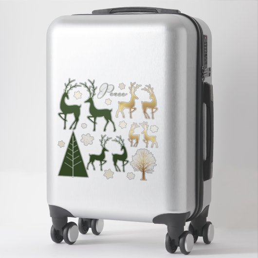 Green Gold kerstfeestdag moderne elementen Sticker (Koffer)