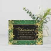 Green Gold Kerstmis wintersneeuwvlokken Kaart (Staand voorkant)