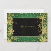 Green Gold Kerstmis wintersneeuwvlokken Kaart (Achterkant)