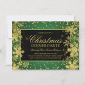 Green Gold Kerstmis wintersneeuwvlokken Kaart (Voorkant)