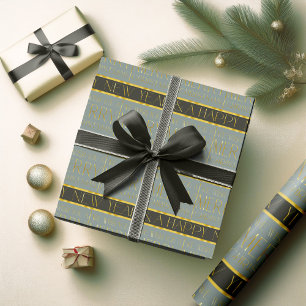 Green Gold Kerstpatroon#35b ID1009 Cadeaupapier