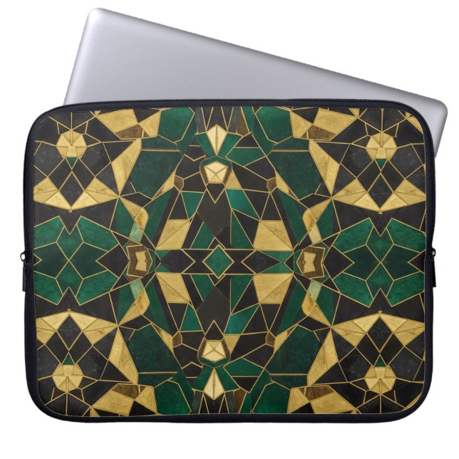 green gold  laptop sleeve (Voorkant)