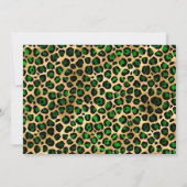 Green Gold Leopard Folie Gem Heart 21st Birthday Kaart (Achterkant)