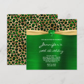 Green Gold Leopard Folie Gem Heart 50e verjaardag Kaart (Voorkant / Achterkant)