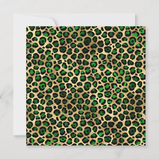 Green Gold Leopard Folie Gem Heart 50e verjaardag Kaart (Achterkant)