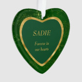 Green Gold Lijst Snowflake Pet Memorial Ornament (voorkant)