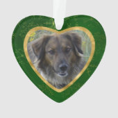 Green Gold Lijst Snowflake Pet Memorial Ornament (achterkant)