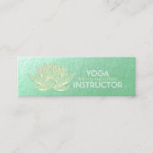 Green Gold Lotus Yoga Meditation Reiki Instructor Mini Visitekaartje (Voorkant)