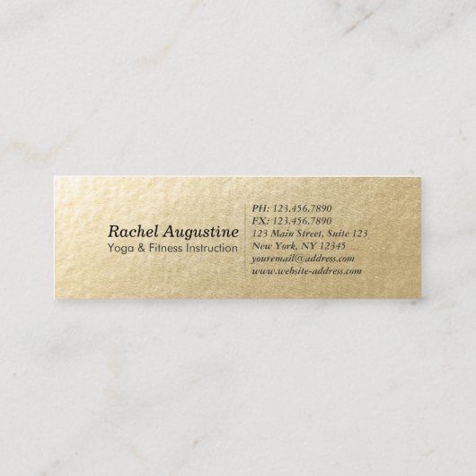 Green Gold Lotus Yoga Meditation Reiki Instructor Mini Visitekaartje (Achterkant)