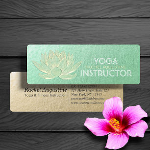 Green Gold Lotus Yoga Meditation Reiki Instructor Mini Visitekaartje