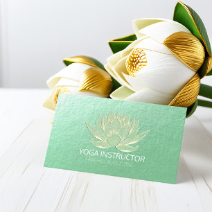 Green Gold Lotus Yoga Meditation Reiki Instructor Visitekaartje