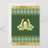 Green Gold Lucky Shamrock Baby shower Chalkboard Kaart (Achterkant)
