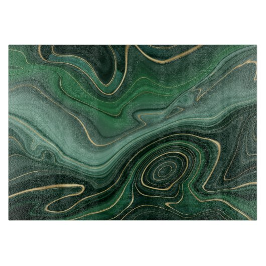 Green Gold Malachite Gemstone Snijplank (Voorkant)