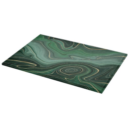 Green Gold Malachite Gemstone Snijplank (Hoek)