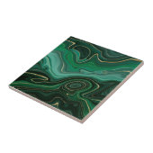 Green Gold Malachite Gemstone Tegeltje (Zijkant)