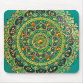 Green & Gold Mandala Mouse Pad Muismat (Voorkant)
