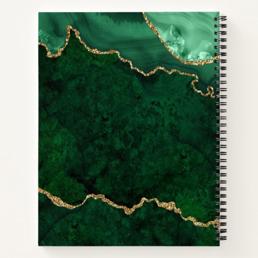 Green Gold Marble Agate Geode Prayer Journal Notitieboek (Achterkant)