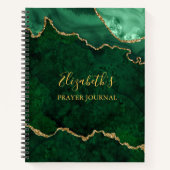 Green Gold Marble Agate Geode Prayer Journal Notitieboek (Voorkant)