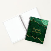 Green Gold Marble Agate Geode Sketchbook Notitieboek (Binnen)