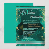 Green & Gold Marble Flat Card  (Voorkant / Achterkant)