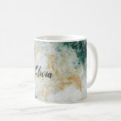 Green Gold Marble - speciaal aangepast Koffiemok (Voorkant rechts)