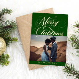  Green Gold Merrykerstfeestdag voor Folie met kers Folie Feestdagenkaart