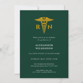 Green Gold Modern Nurse School Afstuderen Kaart (Voorkant)