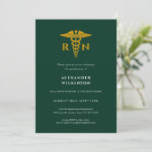 Green Gold Modern Nurse School Afstuderen Kaart (Staand voorkant)