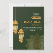 Green Gold Modern Ramadhan Kareem Feestdagenkaart (Voorkant)