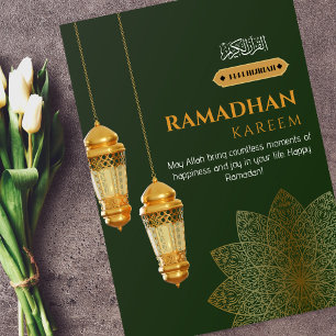 Green Gold Modern Ramadhan Kareem Feestdagenkaart