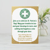 Green Gold Modern  St. Patricks Day Invitation  Feestdagenkaart (Staand voorkant)