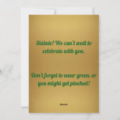 Green Gold Modern  St. Patricks Day Invitation  Feestdagenkaart (Achterkant)
