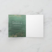 Green & Gold Modern Waterverf Hartelijk dank Kaart (Binnen)