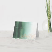 Green & Gold Modern Waterverf Ombre Hartelijk dank Kaart (Achterkant)