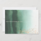 Green & Gold Modern Waterverf Ombre Save the Date Kaart (Achterkant)
