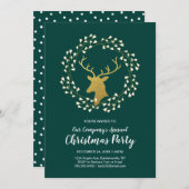 Green & Gold Moderne kerstfeestdag Kaart (Voorkant / Achterkant)