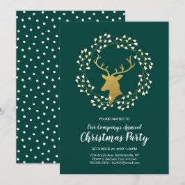Green & Gold Moderne kerstfeestdag Kaart