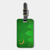 Green Gold Mosque Moon Star Bagagelabel (Voorkant verticaal)