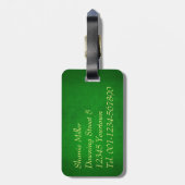 Green Gold Mosque Moon Star Bagagelabel (Achterkant verticaal)