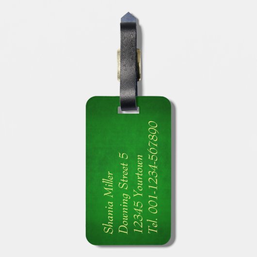 Green Gold Mosque Moon Star Bagagelabel (Achterkant verticaal)