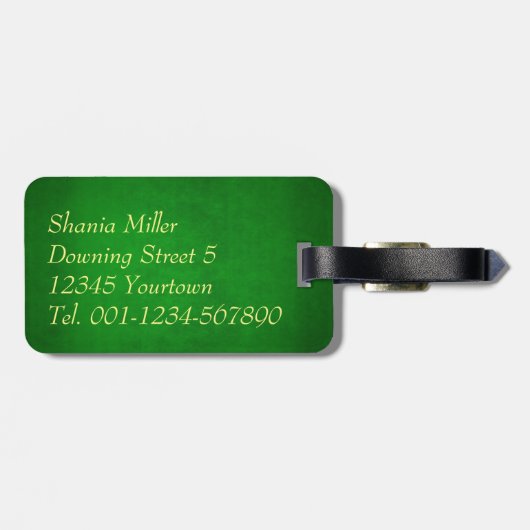 Green Gold Mosque Moon Star Bagagelabel (Achterkant horizontaal)